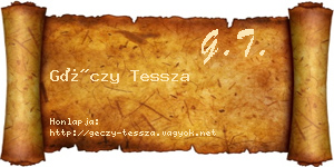 Géczy Tessza névjegykártya